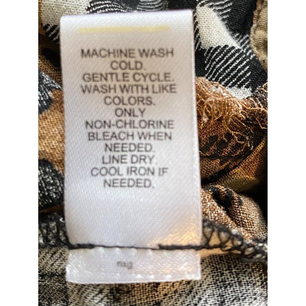 Cato Women’s M Tunic Dress Patchwork Plaid & Leopard Print Frayed Hem Boho Artsy - Picture 5 of 14
